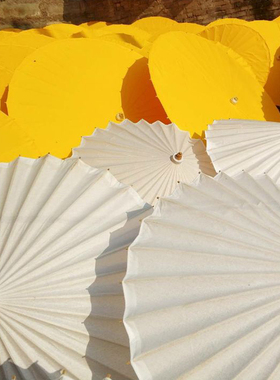 油布伞古典伞防雨实用古风古典防晒传统雨伞中国风黄色cos装饰伞