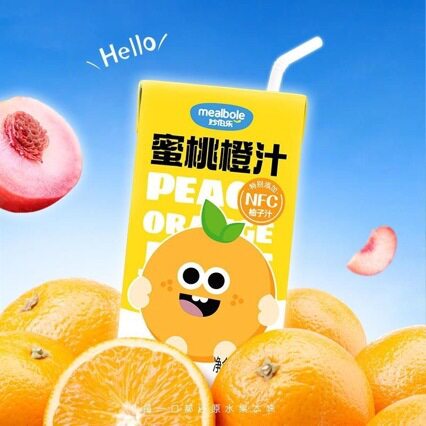 山姆冠名妙伯乐多口味儿童果汁蜜桃苹果汁无香精色素125ml大规格