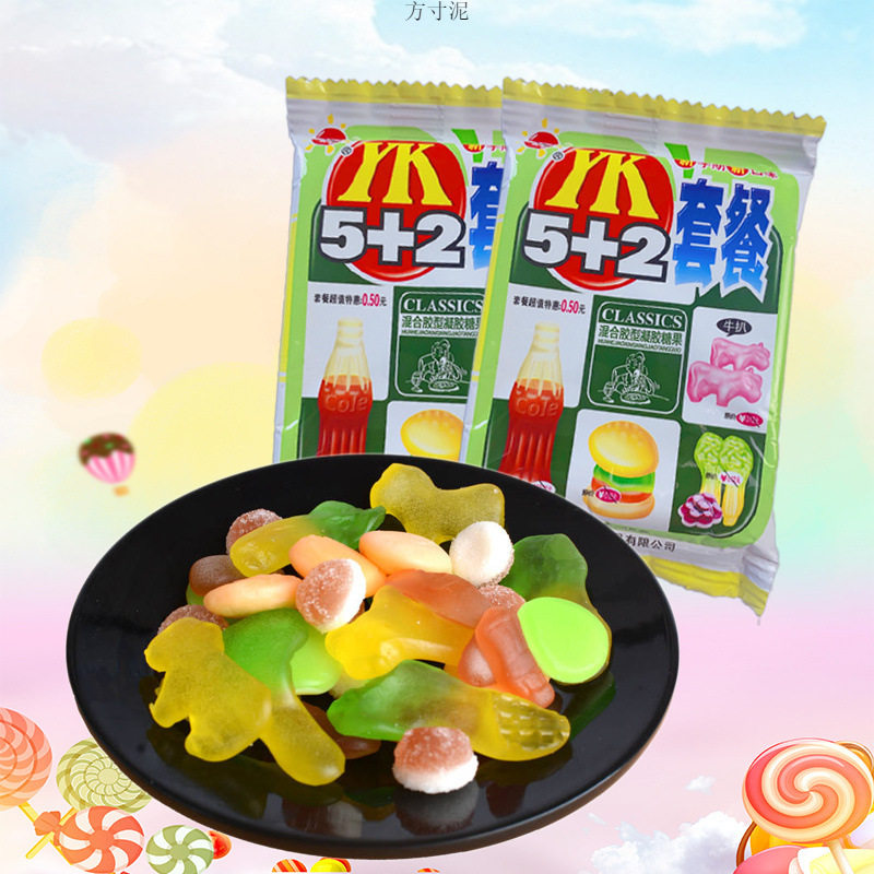 山姆冠名优卡5+2套餐袋装橡皮糖果汁软糖弹糖童年回忆怀旧网红糖