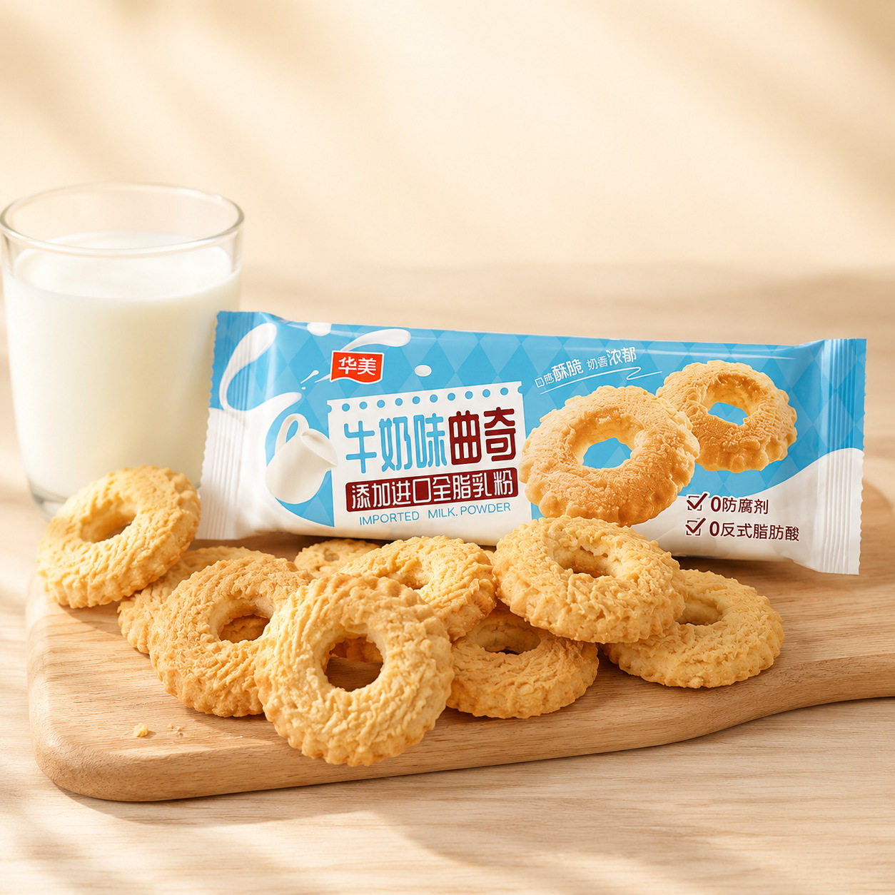 山姆冠名华美曲奇饼干50克牛奶味椰子香橙味早餐零食休闲点心小吃