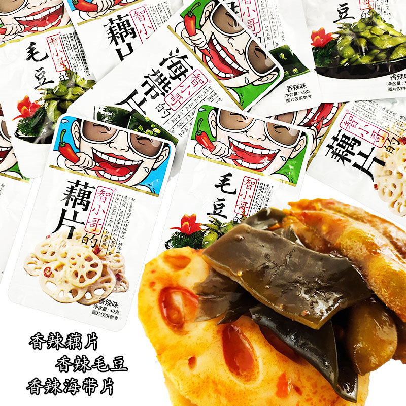 山姆冠名智小哥香辣藕片海带毛豆湖南特产休闲食品麻辣熟食蔬菜干