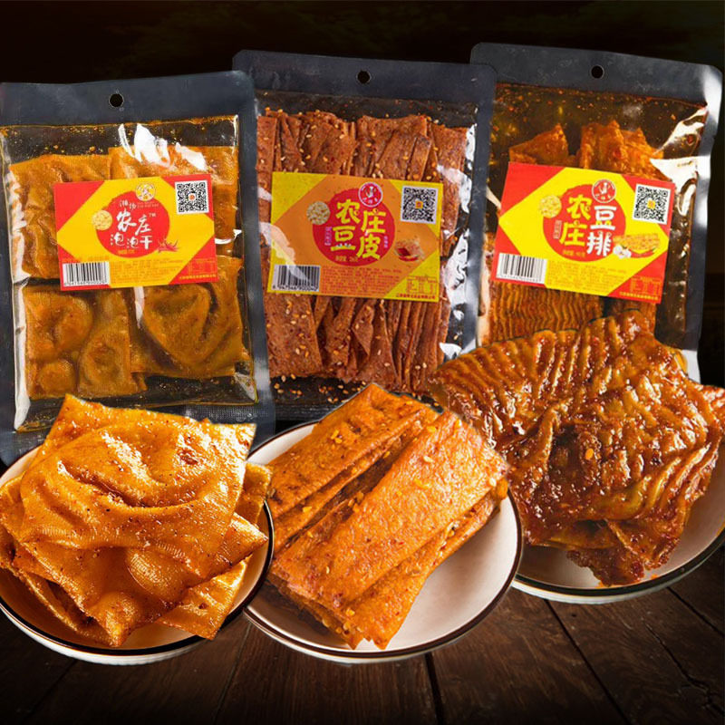 山姆冠名湖南平江特产大师兄农庄泡泡干皮干香辣豆皮豆排辣条小包