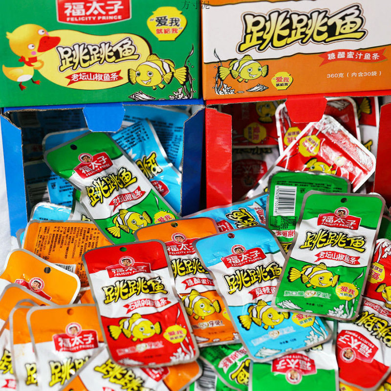 山姆冠名福太子12g跳跳鱼香辣小鱼仔毛毛鱼干小包装零食湖南特产