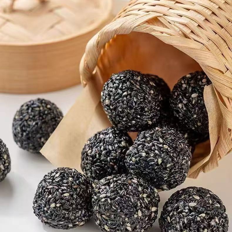 山姆冠名黑芝麻丸无蔗糖黑芝麻丸九蒸九晒即食芝麻球代发
