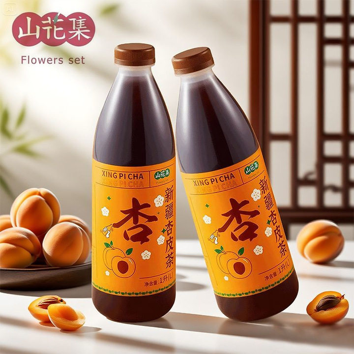 山姆冠名山花集新疆杏皮茶300ml*6瓶果干古法熬制原味果汁饮料礼