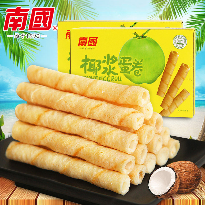 山姆冠名南国食品海南特产椰浆蛋卷180g椰奶夹心薄脆鸡蛋卷饼干休