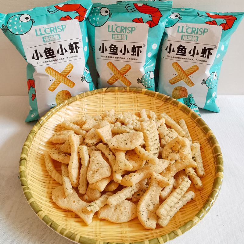 山姆冠名琅琅脆小鱼小虾海苔味膨化饼干童年怀旧办公室解馋虾条小