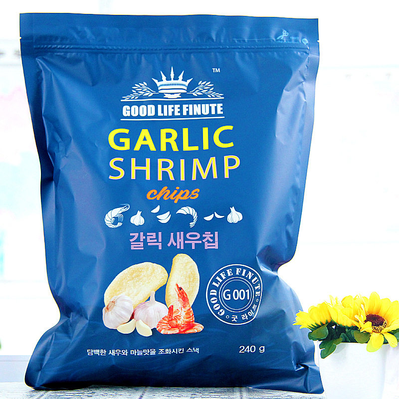 山姆冠名韩国进口趣莱福蒜味虾片240g 膨化食品怀旧零食韩国大虾