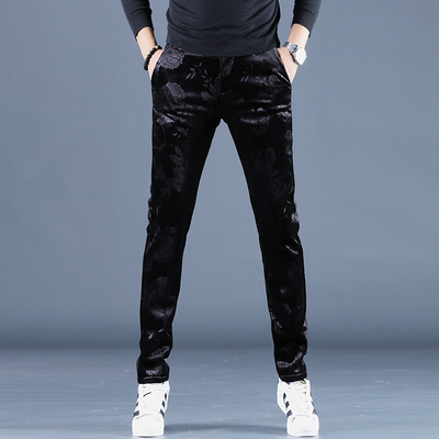 提花秋冬季轻奢男士小脚