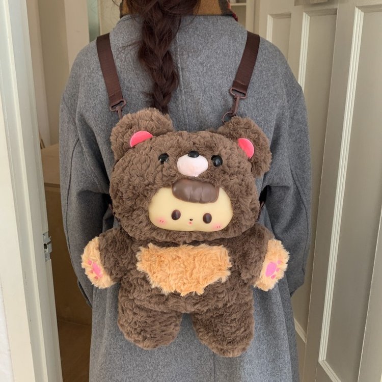 可爱软萌卡通小熊玩偶包双肩包女