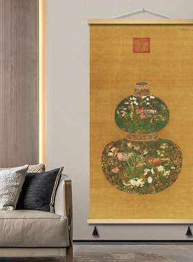 葫芦挂画南洋中古风福禄装饰画餐厅玄关客厅书房茶室复古招财壁画
