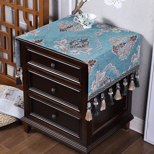 欧式床头柜盖布盖巾家用卧室梳妆台桌布防尘罩长方形打印机台垫布