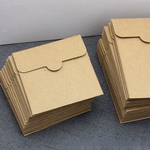 加厚方形美国牛卡纸袋CD钥匙扣丝带镜子卡片等包装袋环保牛皮信封