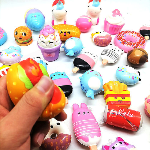 PU慢回弹玩具汉堡薯条Squishy慢回弹甜甜圈发泄减压玩具