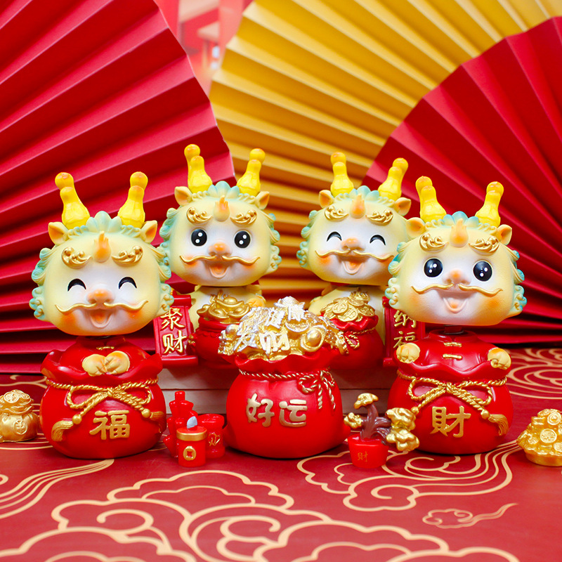 龙年摆件摇头生肖龙年工艺品国潮家居装饰品吉祥物龙宝喜庆新年
