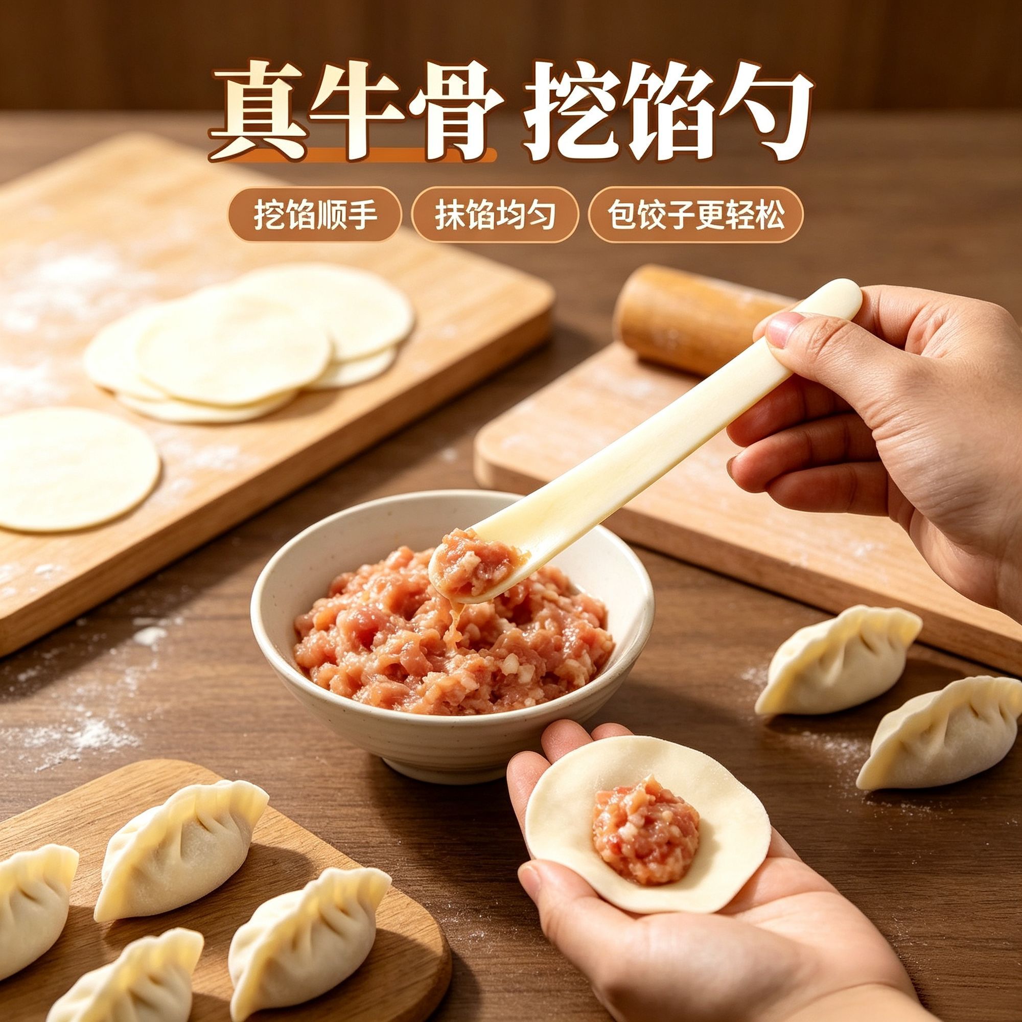 食品级牛肋骨包饺子挑馅勺