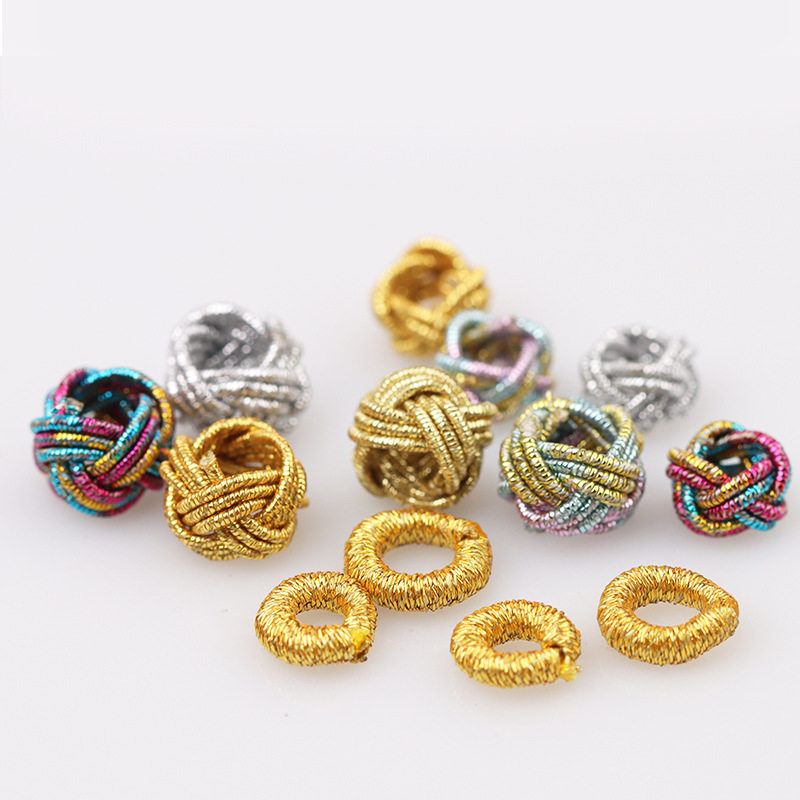 金线圈菠萝结DIY项链手绳纽扣结配饰手工材料彩金银线菠萝扣,特色手工艺,中国结,淘宝优惠券,粉丝福利购,淘宝优惠卷