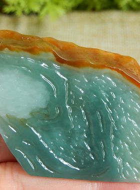 缅甸天然A货翡翠黄翡蓝水边角料