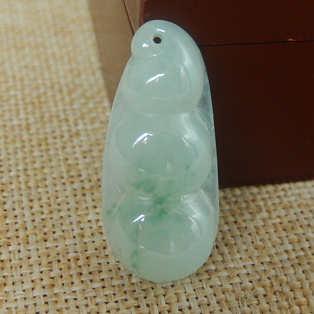 正品缅甸天然A货翡翠原石半明料玉石毛料冰糯种飘花福豆挂件V1337