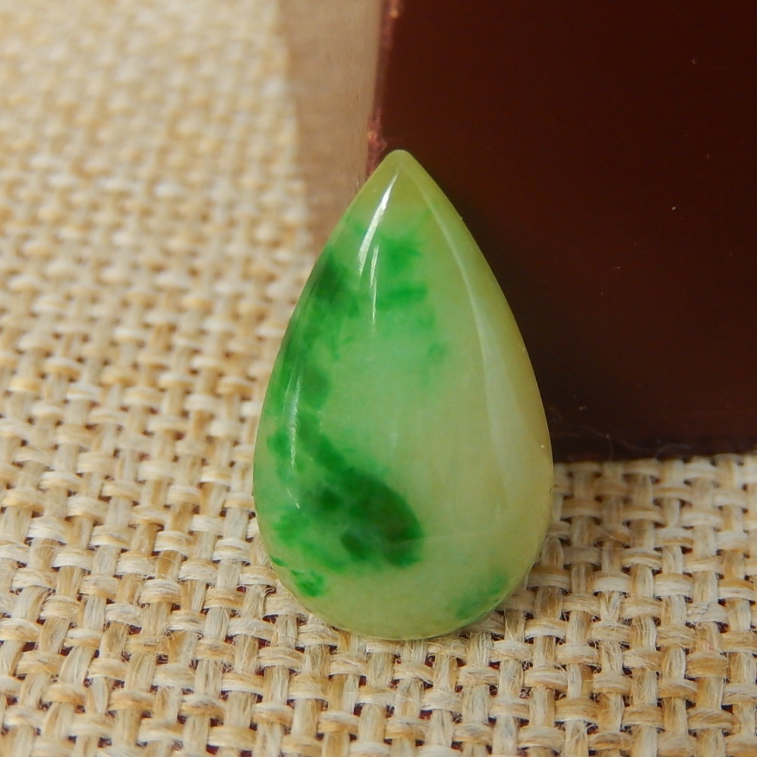 缅甸天然A货翡翠原石明料玉石毛料冰糯种黄加绿水滴挂件吊坠K7809
