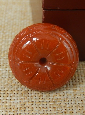 缅甸A货翡翠原石明料玉石毛料成品冰糯种红翡仿古平安扣挂件K2349