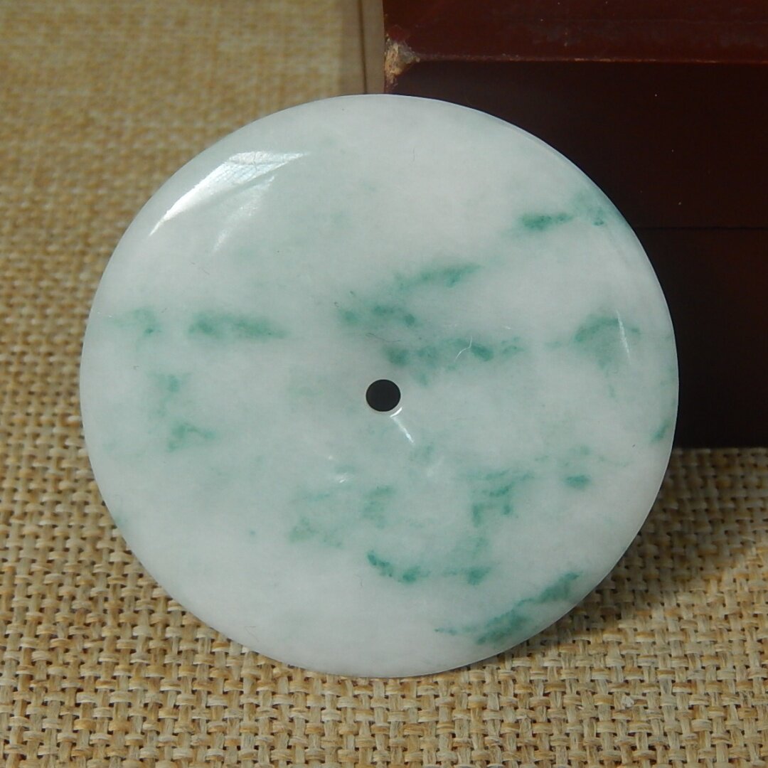 缅甸天然A货翡翠原石明料玉石毛料冰糯种飘花平安扣挂件吊坠K9701