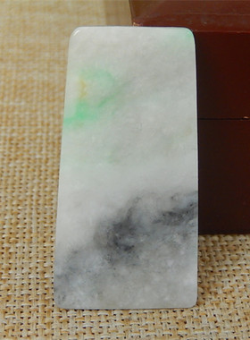 缅甸天然A货翡翠原石明料玉石毛料冰糯种乌鸡飘花片料无事牌K3612