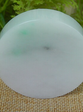 缅甸天然A货翡翠原石半明料玉石毛料冰糯种飘绿手镯芯边角料K4648