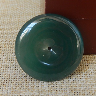 正品 天然A货翡翠原石明料玉石毛料冰糯种蓝水平安扣挂件吊坠K9920