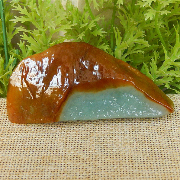 缅甸A货翡翠原石明料玉石毛料老坑大马坎黄翡蓝色边角料挂件H5784