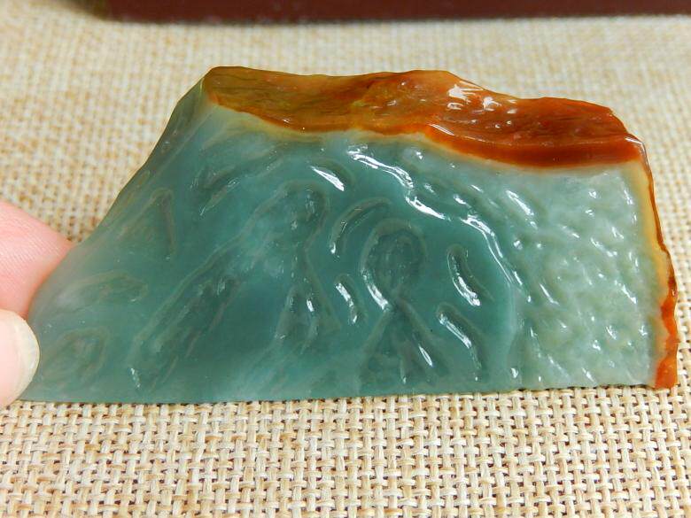 缅甸天然A货翡翠原石明料玉石毛料大马坎黄翡蓝水边角料牌子F5812