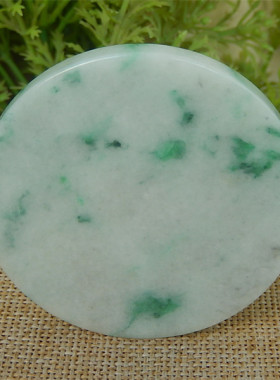 缅甸天然A货翡翠原石半明料玉石毛料冰糯种飘花手镯芯边角料K3981