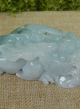 缅甸天然A货翡翠原石明料玉石毛料冰糯种飘花貔貅手把件摆件K6226