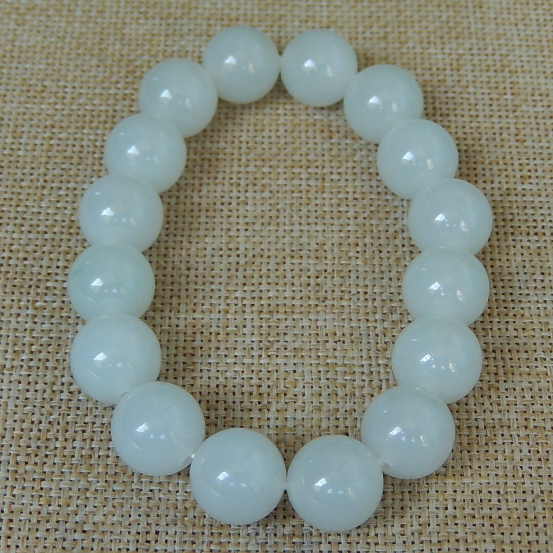 正品缅甸天然A货翡翠原石明料玉石毛料冰糯晴底珠子手串手链K7935