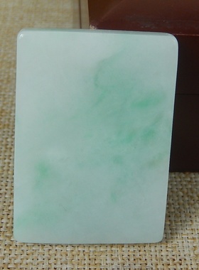 缅甸天然A货翡翠原石半明料玉石冰糯种飘绿片料边角料无事牌K8572