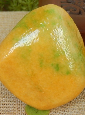 缅甸A货翡翠原石半明料玉石毛料大马坎黄加绿大块料子边角料K7652