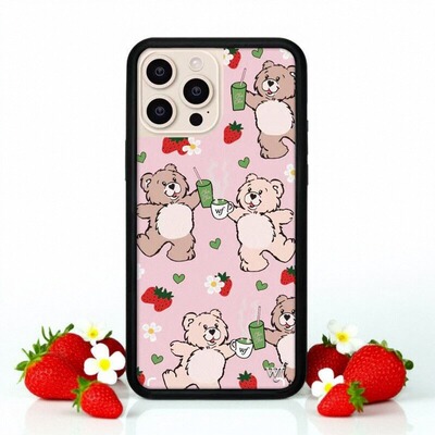 wf手机壳联名chachamatcha泰迪好友熊适用苹果17Pro手机壳iPhone16/15/14/13ProMax/Plus欧美12防摔保护套wil