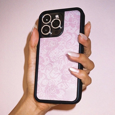 wf手机壳适用苹果手机壳粉色印花玫瑰花iPhone17promax手机壳16pro全包15硬壳14欧美13复古17pro花卉保护套