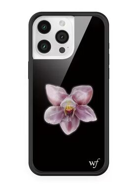 WFwe联名黑底兰花衣服贴纸适用苹果16Pro适用iPhone15/14/13ProMax/Plus手机壳欧美时尚WF防摔保护套17