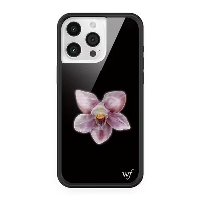 WFwe联名黑底兰花衣服贴纸适用苹果16Pro适用iPhone15/14/13ProMax/Plus手机壳欧美时尚WF防摔保护套17