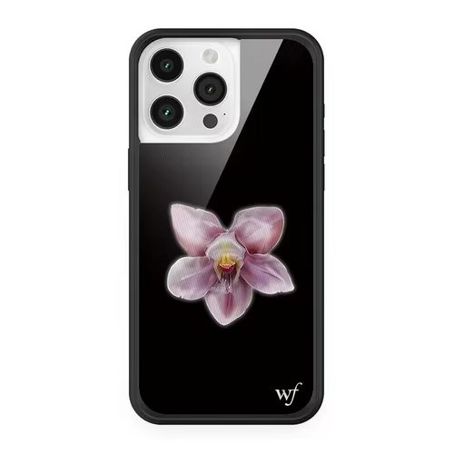 WFwe联名黑底兰花衣服贴纸适用苹果16Pro适用iPhone15/14/13ProMax/Plus手机壳欧美时尚WF防摔保护套17