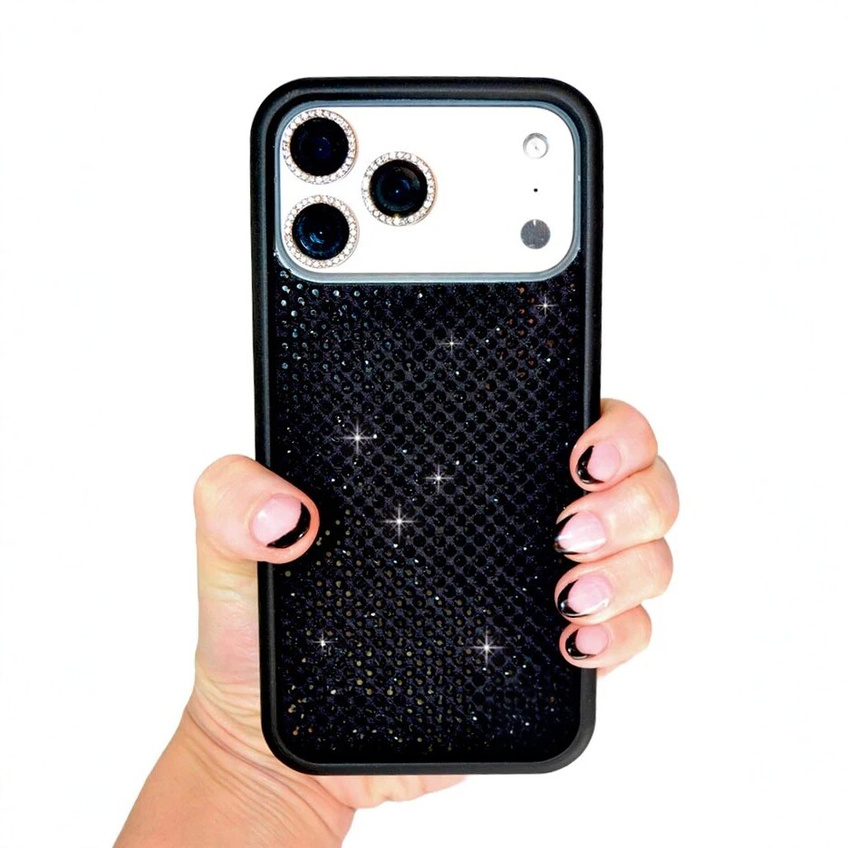 欧美wf闪耀系列镶钻曜石黑水钻白水钻粉适用于苹果iphone17promax手机壳14闪钻16pro硅胶15防摔wf华强北13