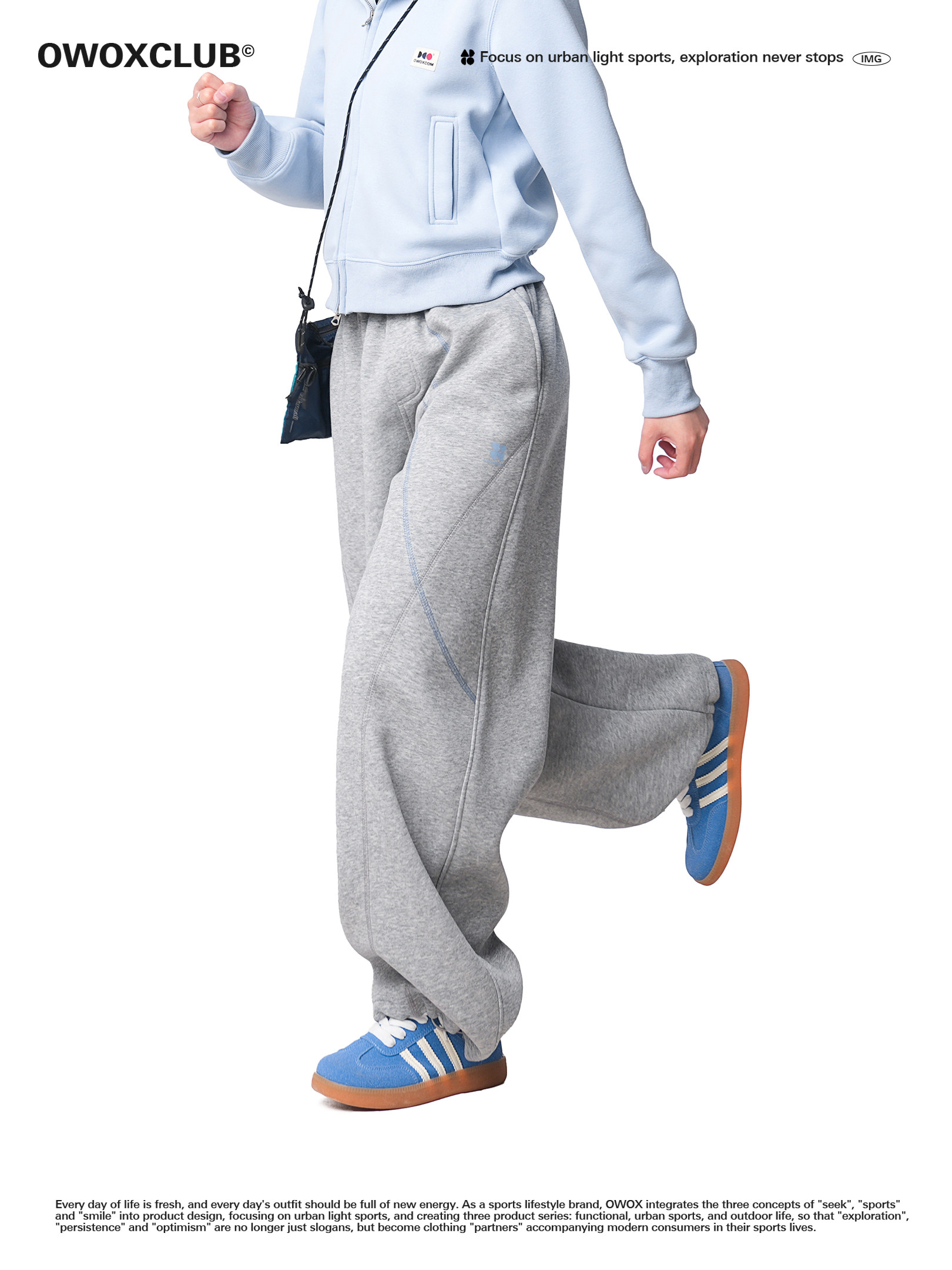 Owox Outdoor Design Hasselblad Color-Blocking Sports Pants for Women, Autumn Straight-Leg Loose Casual Scimitar Pants