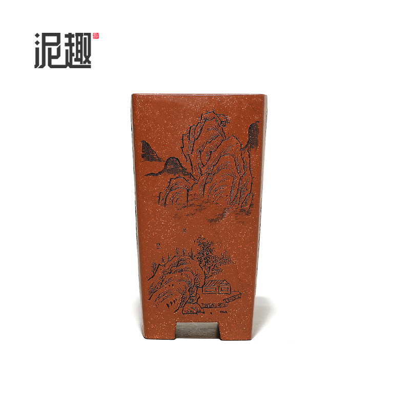 长青古典微型花盆花盆厂家直销肉肉花盆菖蒲盆景紫砂花盆四方千桶