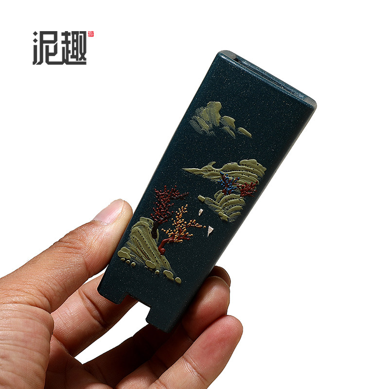 长青古典微型花盆花盆厂家直销肉肉花盆菖蒲盆景紫砂花盆泥绘千桶