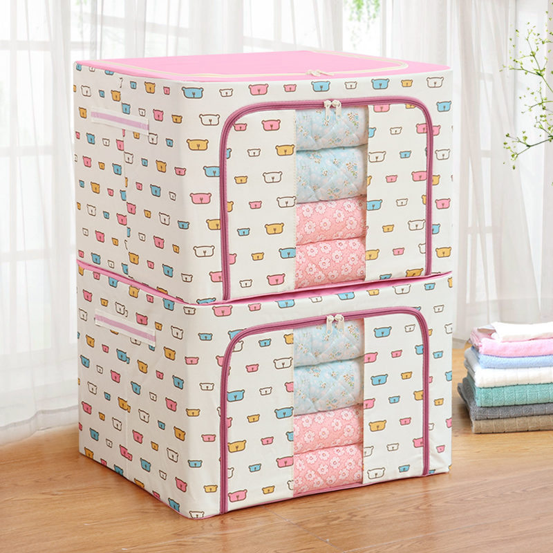 特大号折叠钢架收纳箱清仓衣柜整理储物箱特价搬家用衣服棉被袋子
