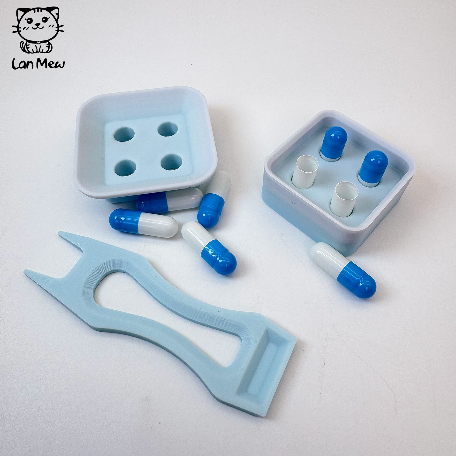 LanMew | 0号1号～4号胶囊灌装器填充板手动灌粉小巧便携工具