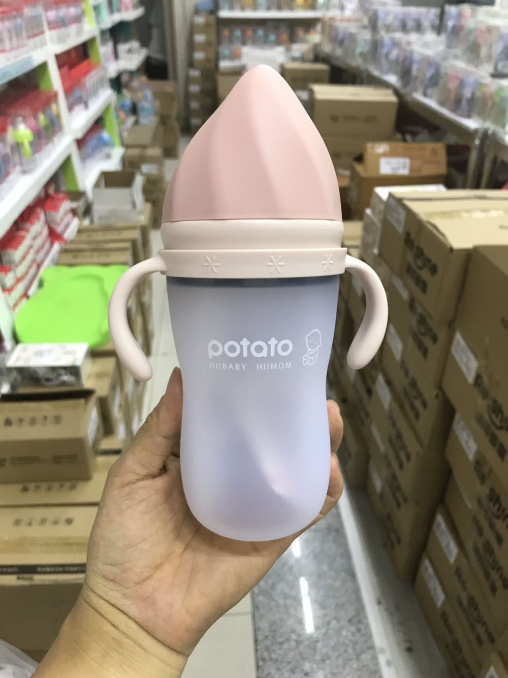 正品小土豆硅胶奶瓶超宽口侧边冰淇淋奶嘴仿真母乳耐高温160/240