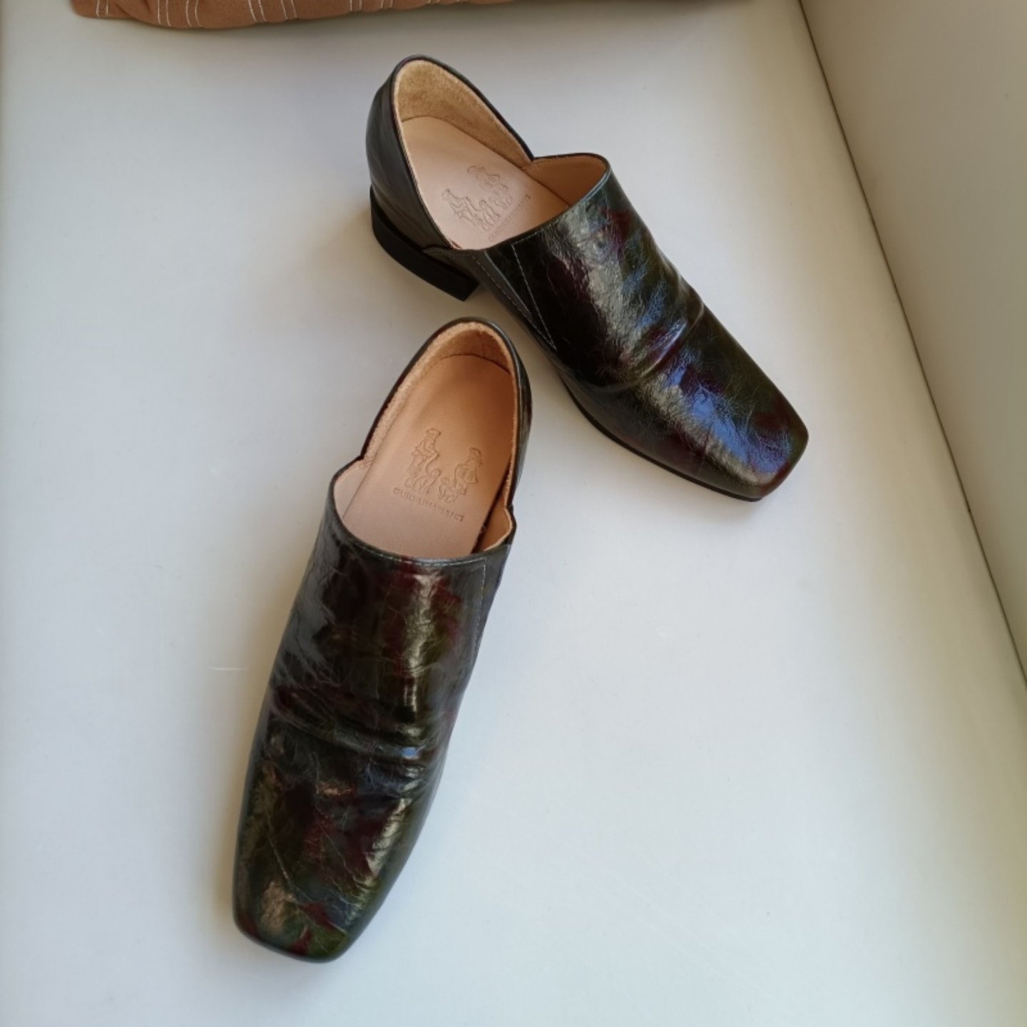 2026春方头褶皱乐福穆勒单鞋真皮一脚蹬配阔腿裤隐形增高小众色,女鞋,浅口单鞋,淘宝优惠券,粉丝福利购,淘宝优惠卷