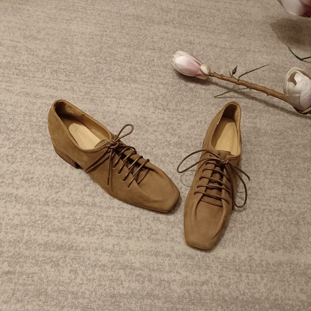 6cm简约软羊皮方头德比鞋隐形内增高两穿系带单鞋乐福穆勒一脚蹬,女鞋,浅口单鞋,淘宝优惠券,粉丝福利购,淘宝优惠卷